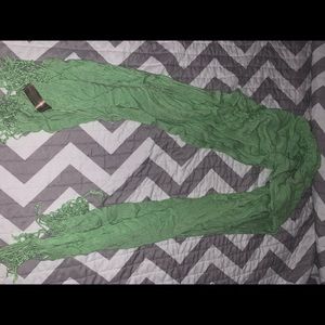 green longer scarf